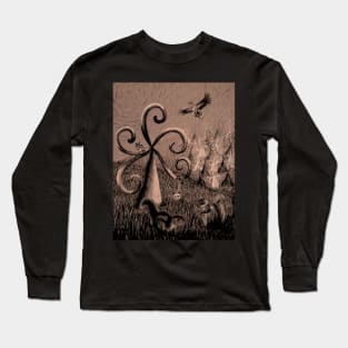 Fantasy of Nature Sepia Tone Long Sleeve T-Shirt